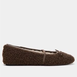 Zara Brown Borg Effect Flats